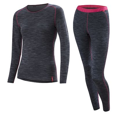 Превью  Комплект термобелья LOEFFLER Warm W Grey Melange/Pink